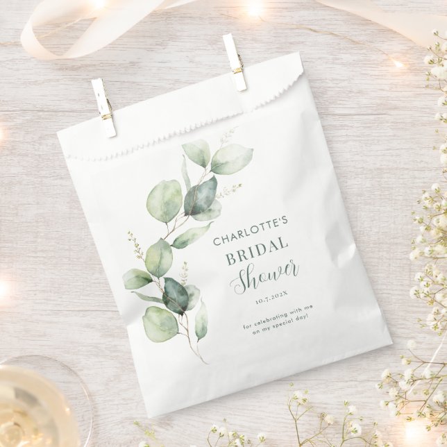 Eucalyptus Botanical Bridal Shower Favour Bag (Clipped)