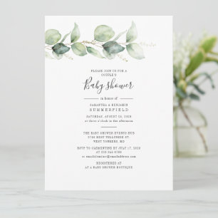 Eucalyptus Botanical Couple's Baby Shower Elegant Invitation