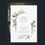 Eucalyptus botanical elegant photo simple wedding  save the date<br><div class="desc">Eucalyptus botanical elegant modern photo simple stylish wedding</div>