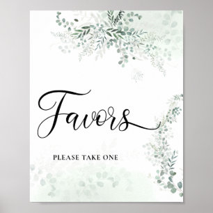 Eucalyptus Botanical Favours Please Take One Poster