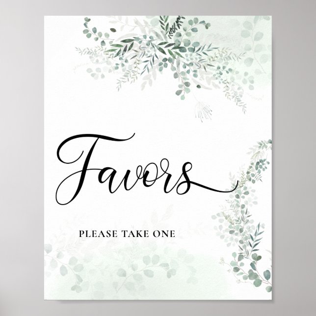 Eucalyptus Botanical Favours Please Take One Poster (Front)