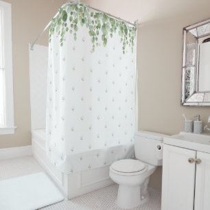 Eucalyptus Botanical Floral Serene Shower Curtain