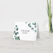 Eucalyptus Botanical Folded Thank You Card