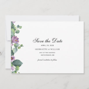 Eucalyptus Botanical Foliage Script Save The Date
