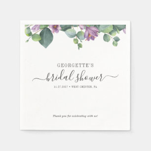 Eucalyptus Botanical Greenery Bridal Shower Paper Napkin