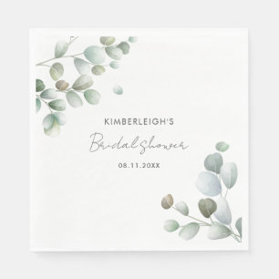 Eucalyptus Botanical Greenery Bridal Shower Paper Napkin