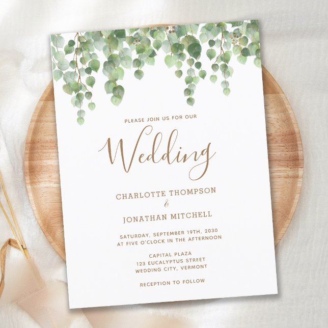 Eucalyptus Botanical Greenery Foliage Wedding Invitation Postcard (Creator Uploaded)