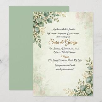 Eucalyptus Botanical Greenery Wedding Invitation