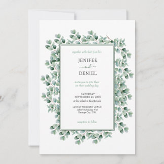 Eucalyptus Botanical Greenery wedding Invitation