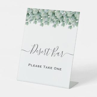 Eucalyptus Botanical Greenery  Wedding Pedestal Sign