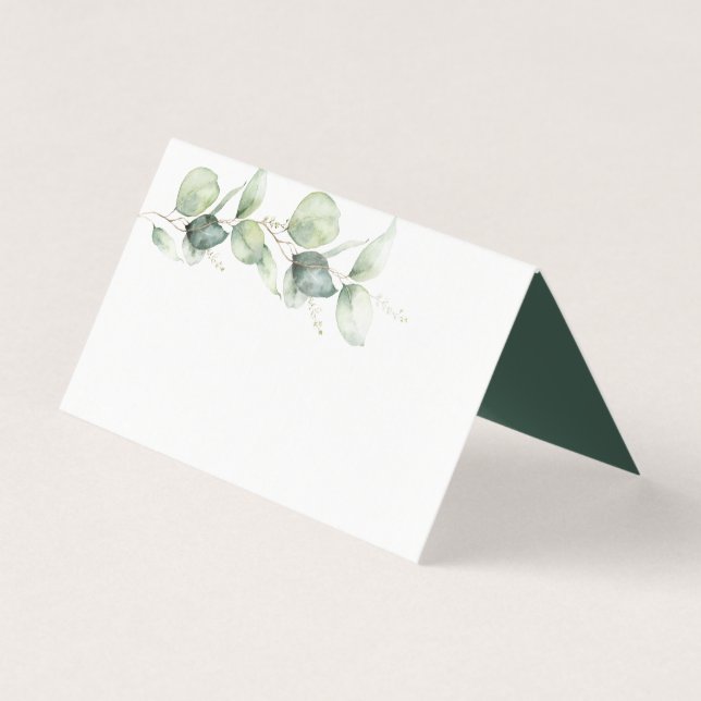 Eucalyptus Botanical Greenery Wedding Place Card (Front)