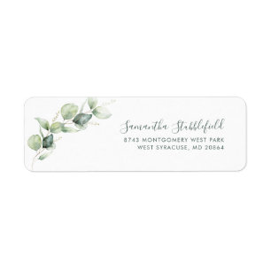 Eucalyptus Botanical Minimalist Return Address Label