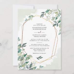 Eucalyptus Botanical Modern Wedding Invitation