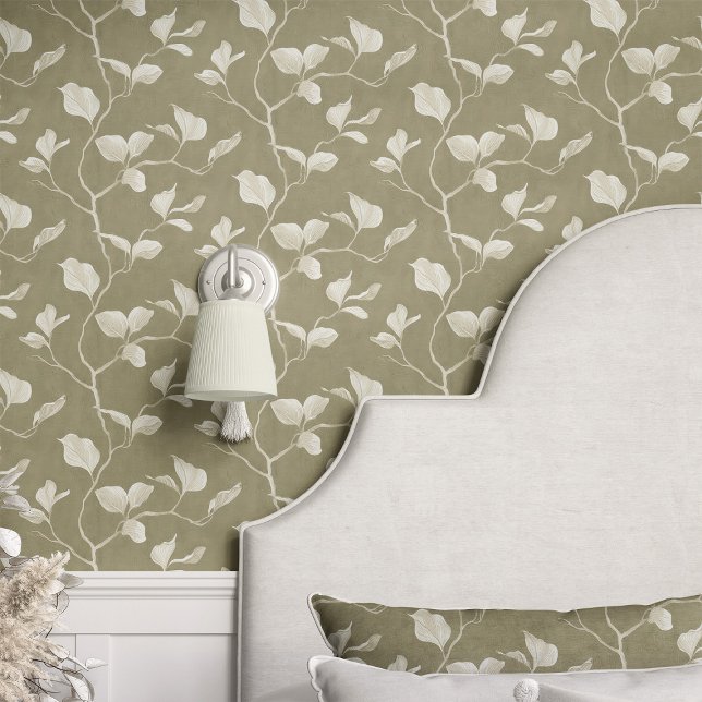 Eucalyptus Botanical on Green Wallpaper (Creator Uploaded)