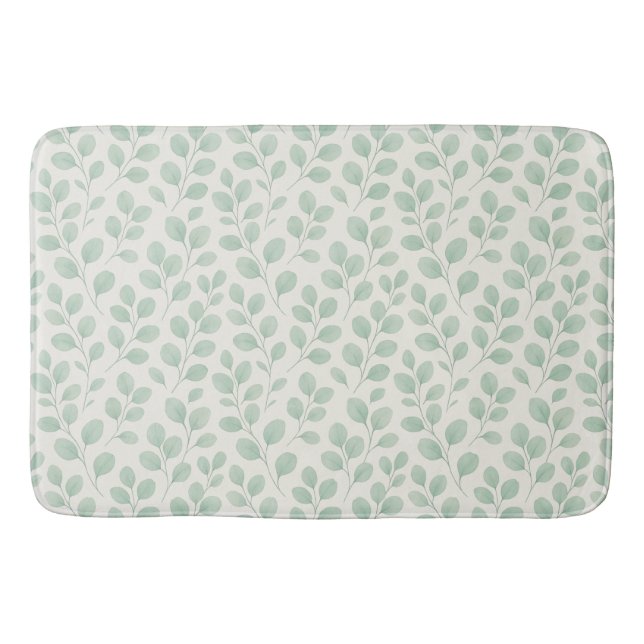 Eucalyptus Botanical Pattern Bath Mat (Front)