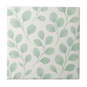 Eucalyptus Botanical Pattern Ceramic Tile