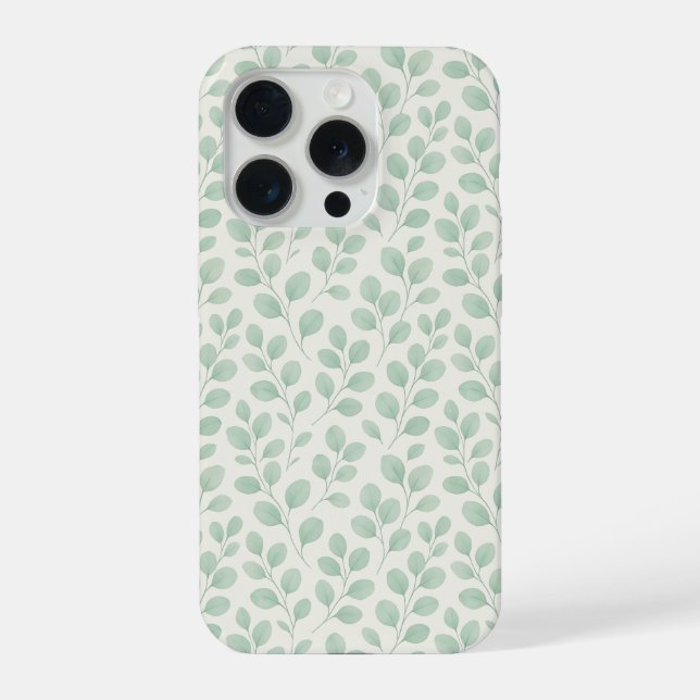 Eucalyptus Botanical Pattern iPhone Case (Back)