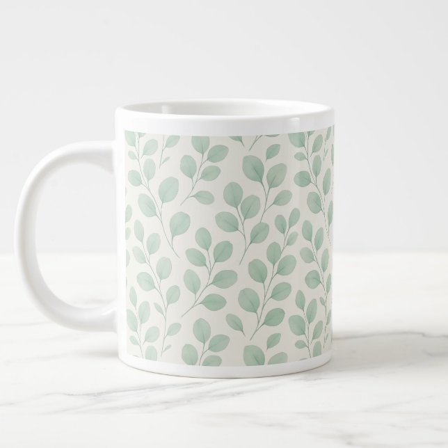 Eucalyptus Botanical Pattern Large Coffee Mug (Left)