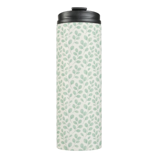 Eucalyptus Botanical Pattern Thermal Tumbler (Front)