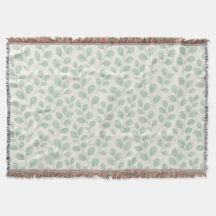 Eucalyptus Botanical Pattern Throw Blanket