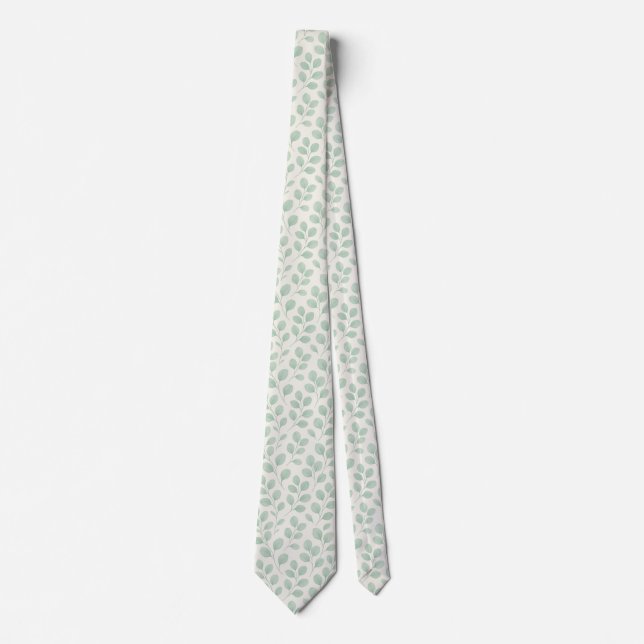 Eucalyptus Botanical Pattern Tie (Front)
