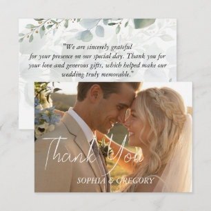 Eucalyptus Botanical Photo Wedding Thank You Cards