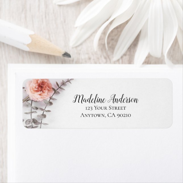 Eucalyptus Botanical Pink Floral | Custom Return Address Label (Insitu)