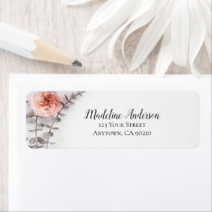 Eucalyptus Botanical Pink Floral   Custom Return Return Address Label