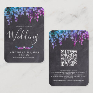 Eucalyptus Botanical QR Code Slate Wedding Invite 