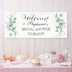 Eucalyptus Botanical Rustic Bridal Shower Banner