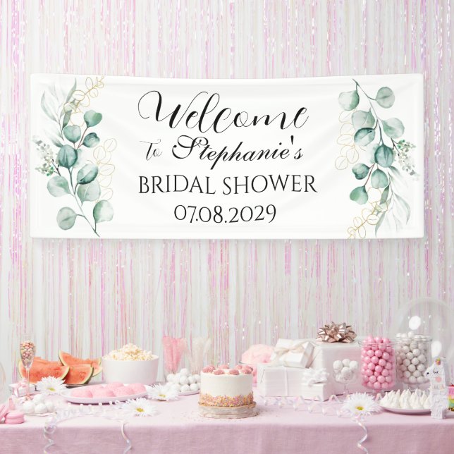 Eucalyptus Botanical Rustic Bridal Shower Banner (Party)