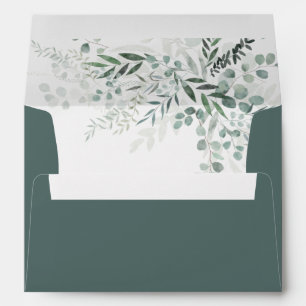 Eucalyptus Botanical Sage Green Wedding Envelope