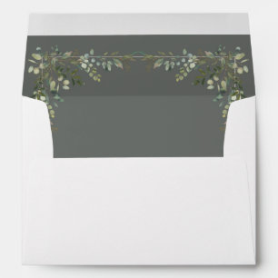 Eucalyptus Botanical Sage Green Wedding Envelope