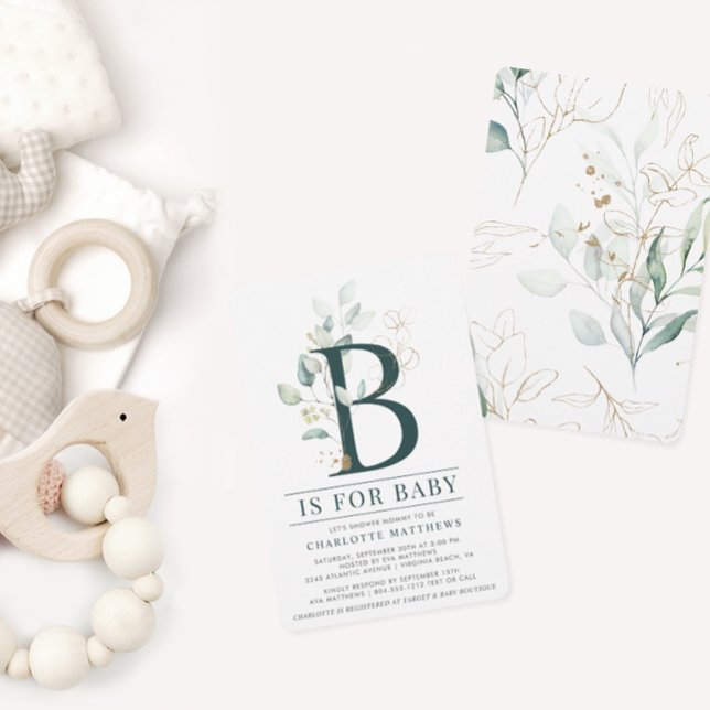 Eucalyptus Botanical Watercolor Baby Shower  Invitation (Creator Uploaded)