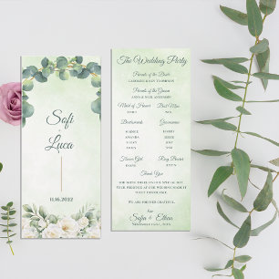 Eucalyptus Botanical Wedding Ceremony Program