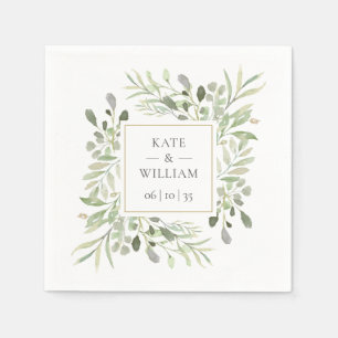 Eucalyptus Botanical Wedding Greenery Leaves Napkin