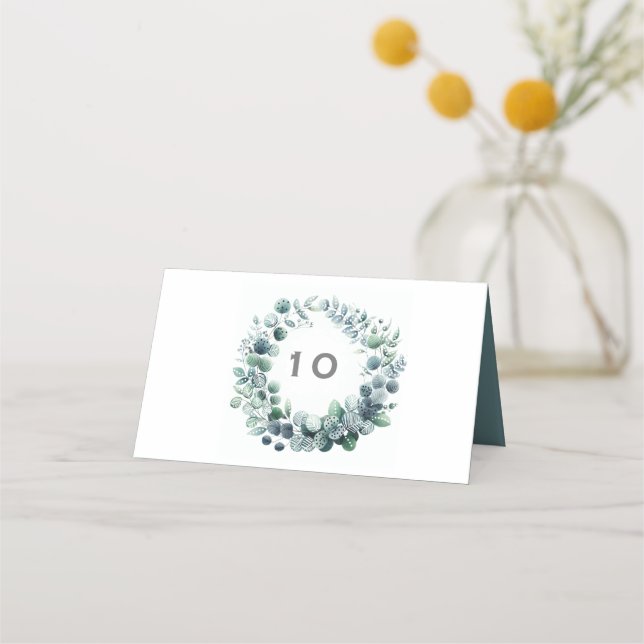 Eucalyptus botanical Wedding Place Card (Back)