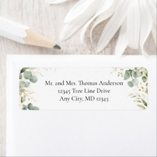 Eucalyptus Botanicals Greenery Return Address Label