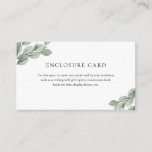 Eucalyptus Branch Enclosure Card<br><div class="desc">Use this space to custom create any insert card for your invitation such as a gift registry,  wishing well,  honeymoon fund,  books for baby,  display shower,  etc. Featuring watercolor branch of eucalyptus leaves.</div>