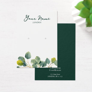 Eucalyptus branch green leafy earring display card