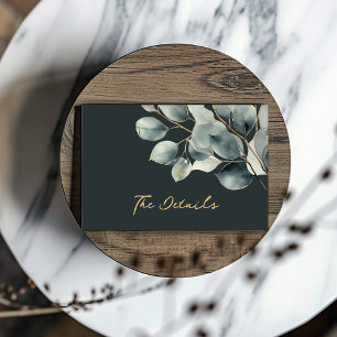 Eucalyptus branch, green leaves wedding enclosure card