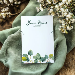 Eucalyptus branch leafy necklace display card