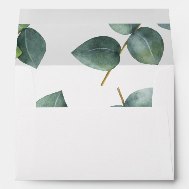 Eucalyptus Branch Personalised Return Address Envelope (Back (Bottom))