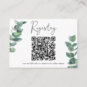 Eucalyptus branch - QR code for registry Enclosure Card
