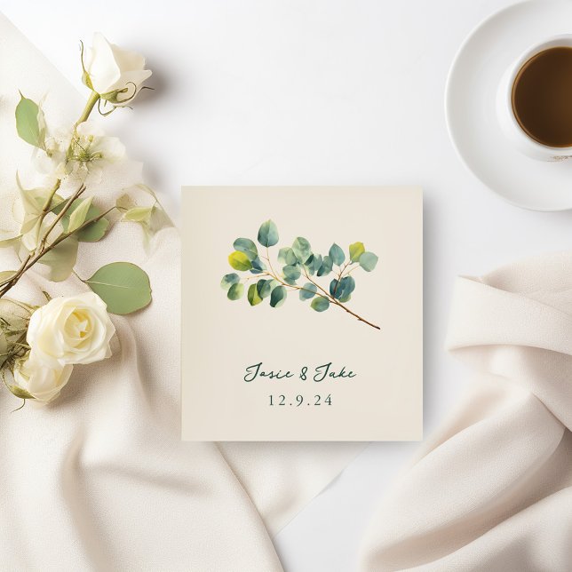 Eucalyptus branch wedding napkin (Eucalyptus branch wedding napkin)