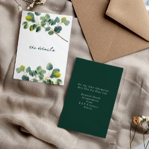 Eucalyptus branch wedding the details enclosure card
