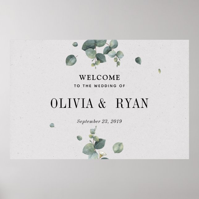 Eucalyptus Branch Wedding Welcome Poster (Front)