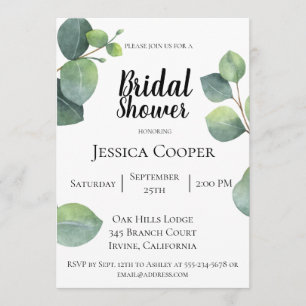 Eucalyptus Branches Bridal Shower Invitation