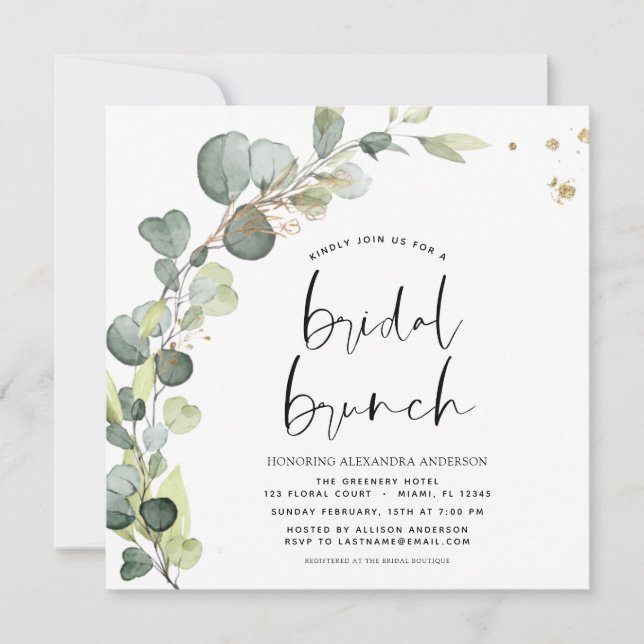 Eucalyptus Bridal Brunch Bridal Shower  Invitation (Front)
