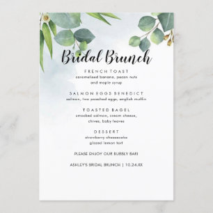 Eucalyptus Bridal Brunch Menu